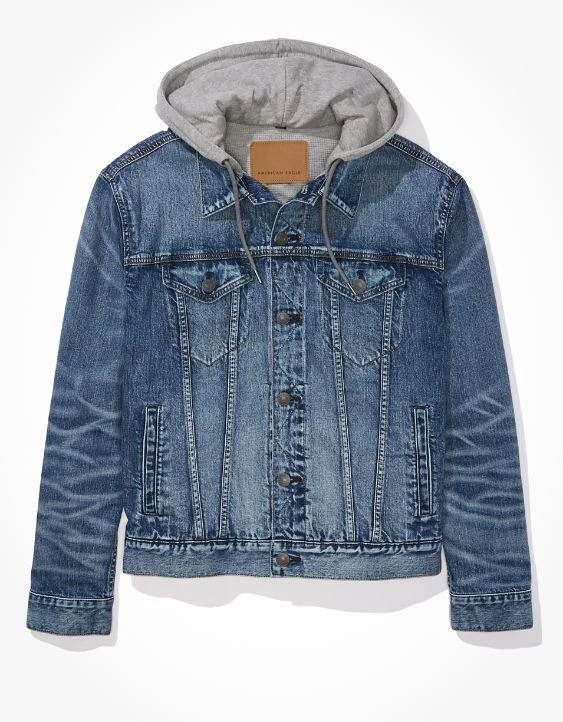 AE Hooded Denim Trucker Jacket 5 AE Hooded Denim Trucker Jacket - Image 3