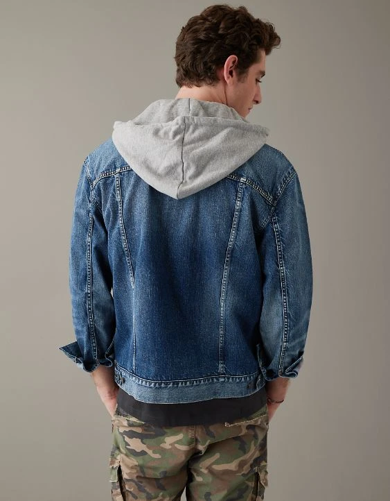 AE Hooded Denim Trucker Jacket 4 AE Hooded Denim Trucker Jacket - Image 2