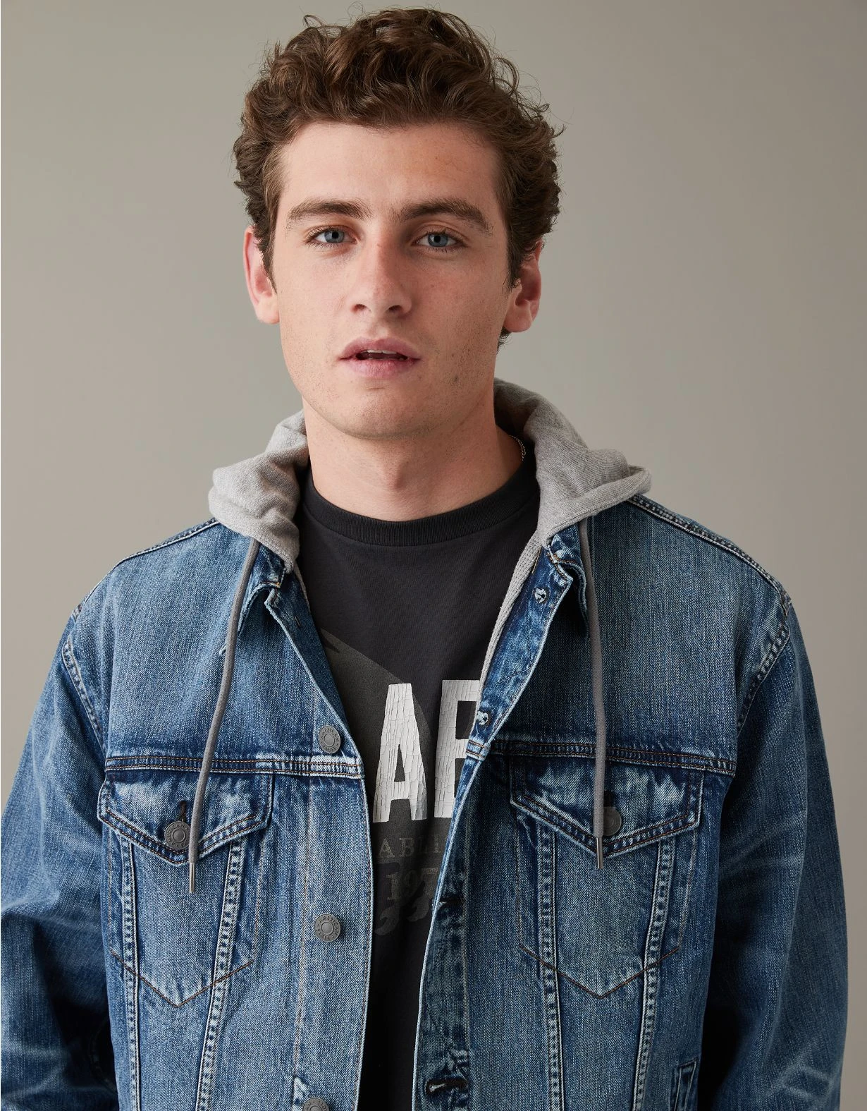 AE Hooded Denim Trucker Jacket 3 AE Hooded Denim Trucker Jacket