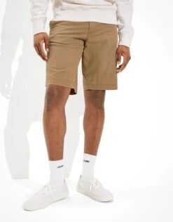 AE Flex 12" Longer Length Lived-In Khaki Short