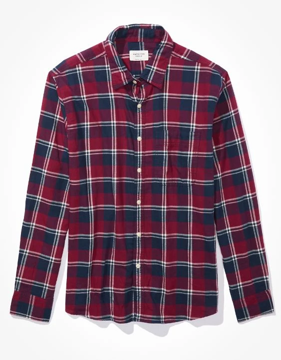 AE Super Soft Everyday Plaid Button-Up Shirt 5 AE Super Soft Everyday Plaid Button-Up Shirt - Image 3