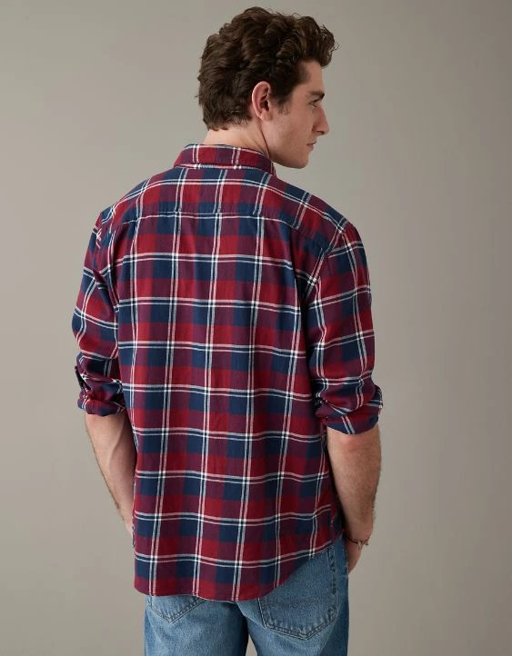 AE Super Soft Everyday Plaid Button-Up Shirt 4 AE Super Soft Everyday Plaid Button-Up Shirt - Image 2