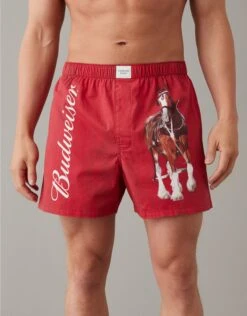 AEO Budweiser Plaid Stretch Boxer Short