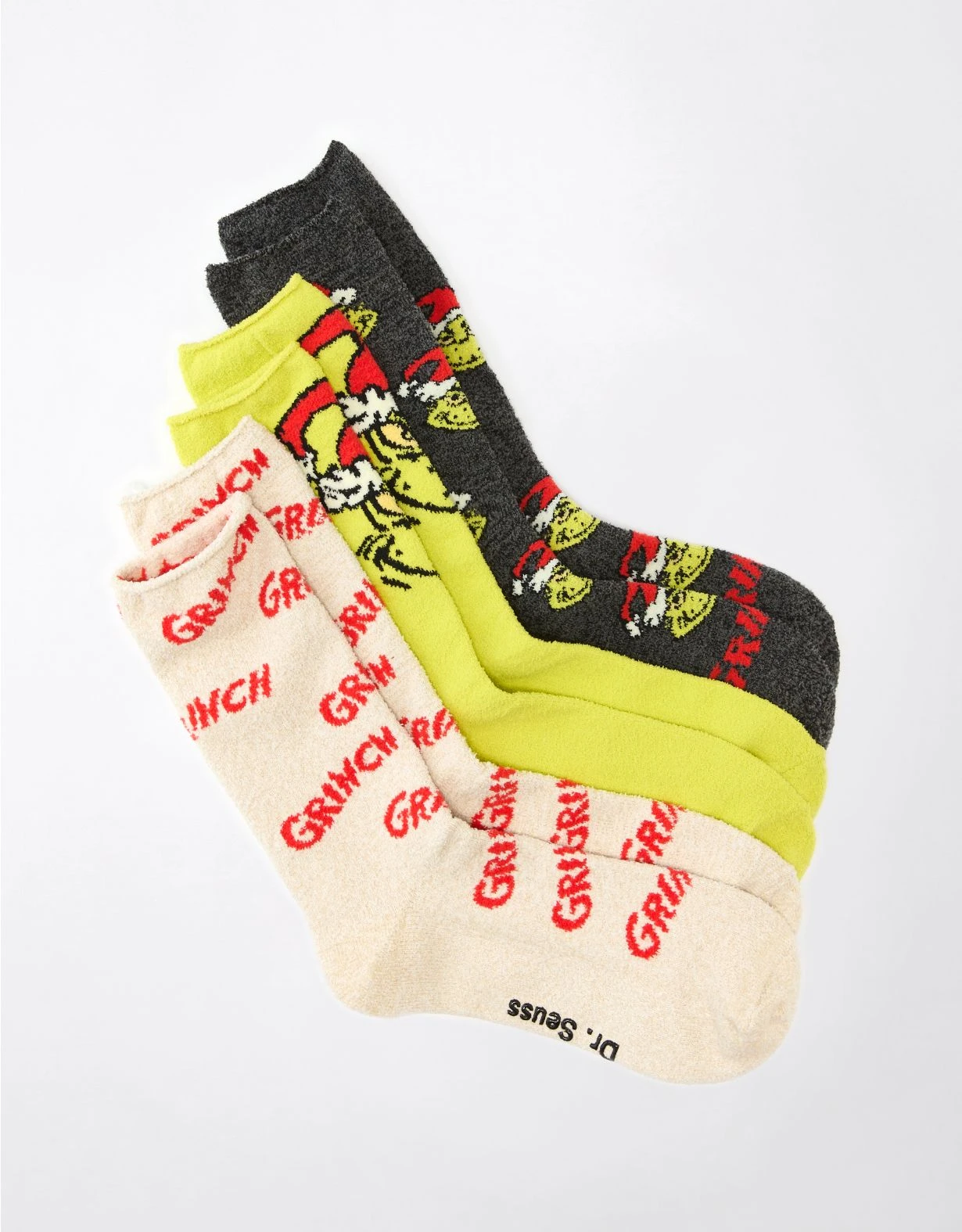AE Grinch Fuzzy Socks 3 AE Grinch Fuzzy Socks