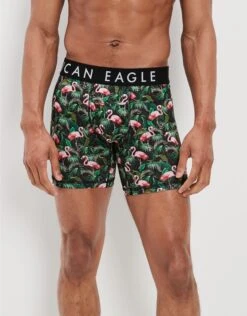AEO Tropical Flamingos 6" Horizontal Fly Flex Boxer Brief