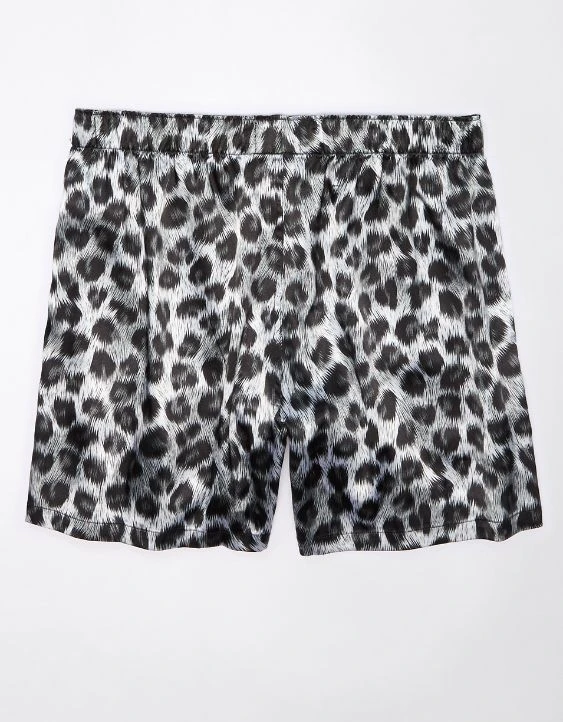 AEO Snow Leopard Satin Pocket Boxer Short 4 AEO Snow Leopard Satin Pocket Boxer Short - Image 2