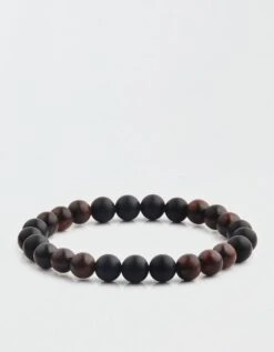 West Coast Jewelry Matte Onyx + Red Sandalwood Beaded Bracelet -Ae Shop 0508 0032 203 d1