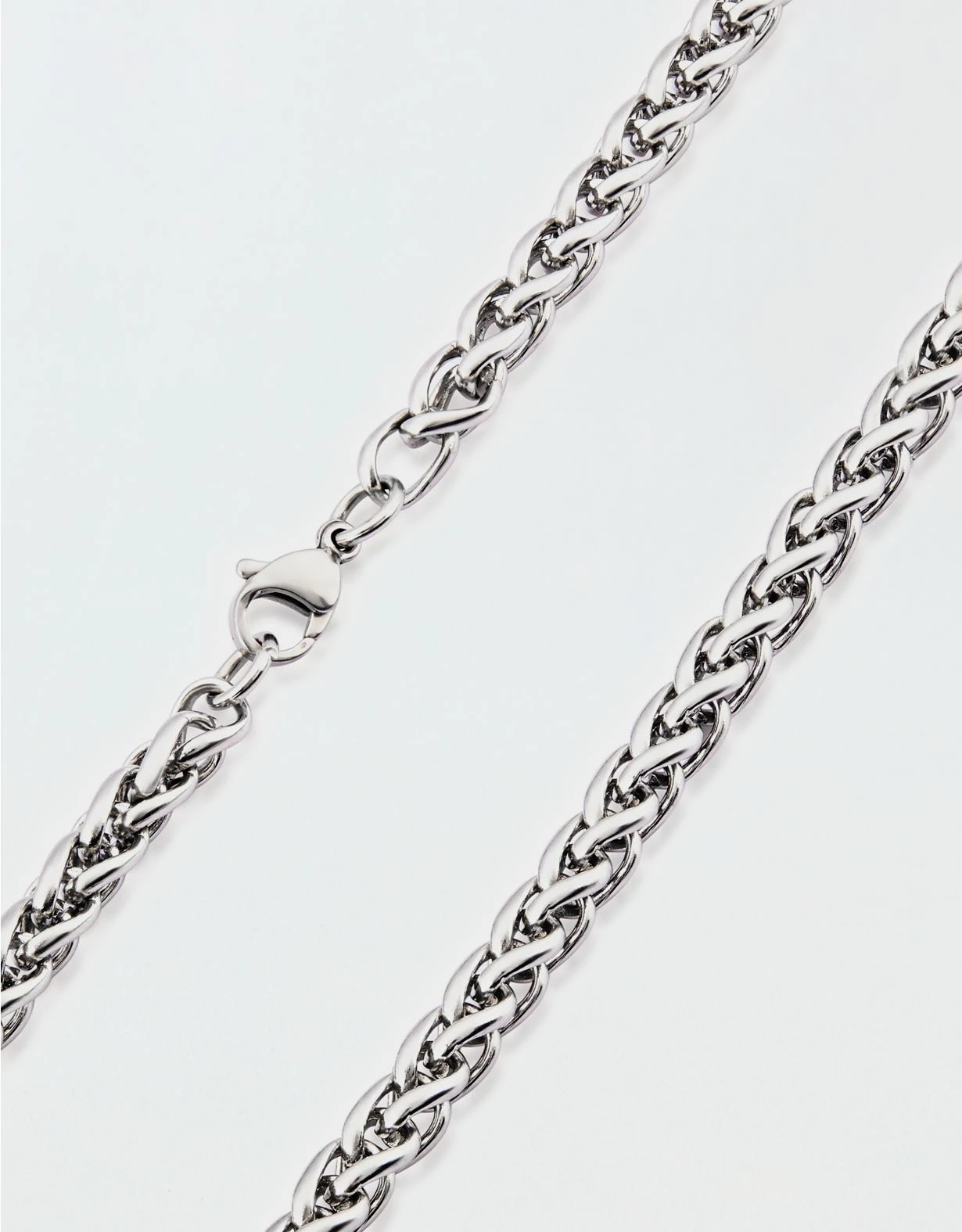 West Coast Jewelry Stainless Steel Polished Spiga Chain Necklace 4 West Coast Jewelry Stainless Steel Polished Spiga Chain Necklace - Image 2
