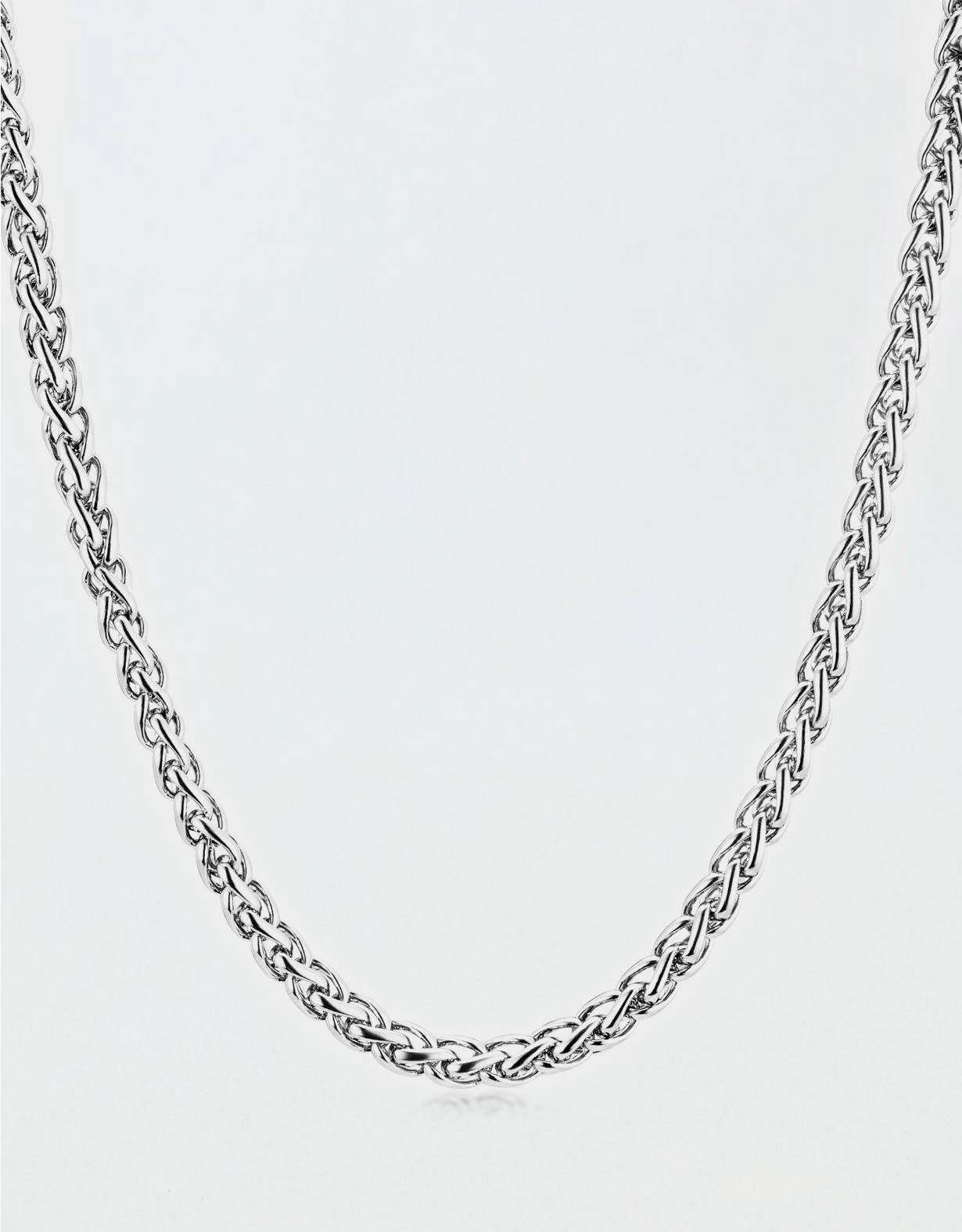 West Coast Jewelry Stainless Steel Polished Spiga Chain Necklace 3 West Coast Jewelry Stainless Steel Polished Spiga Chain Necklace
