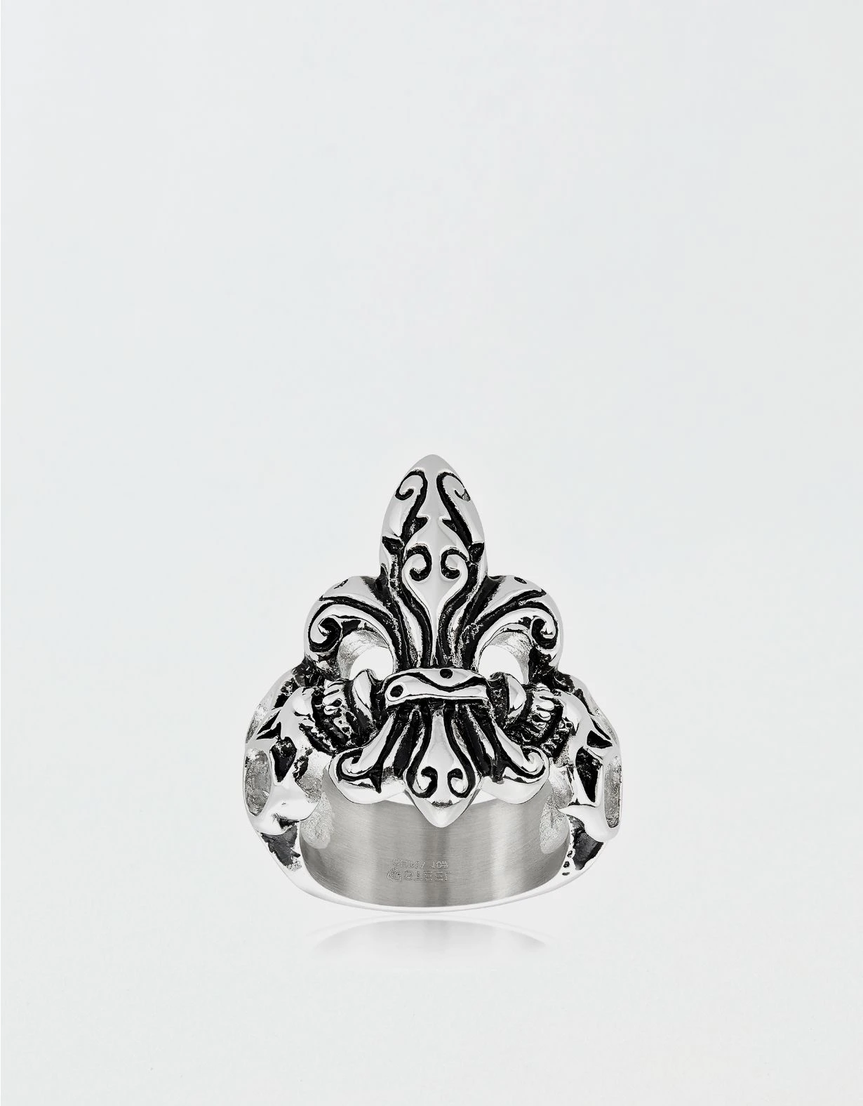 West Coast Jewelry Antique Stainless Steel Fleur De Lis Skull Ring 3 West Coast Jewelry Antique Stainless Steel Fleur De Lis Skull Ring