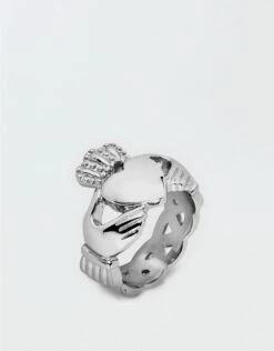 West Coast Jewelry Stainless Steel Celtic Knot Eternity Claddagh Ring