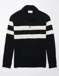 AE Super Soft Long-Sleeve Sweater Polo Shirt -Ae Shop 1149 1830 410 f
