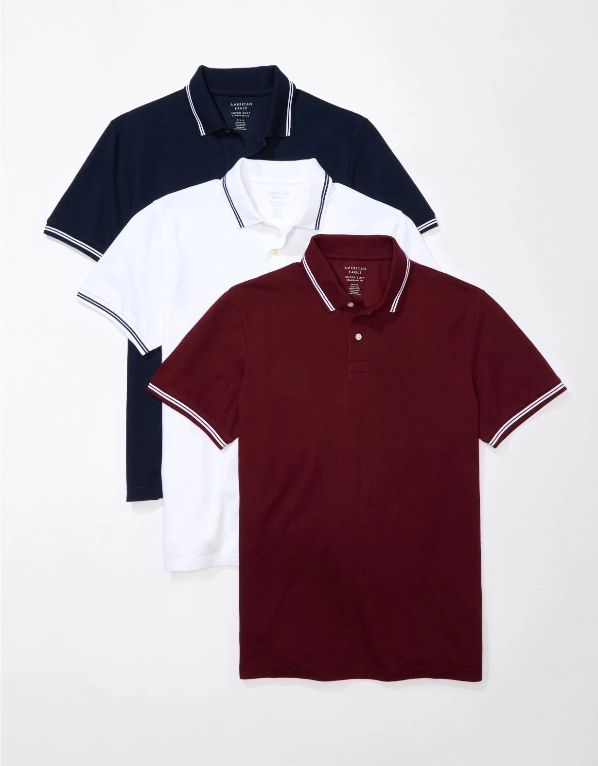AE Super Soft Legend Pique Polo Shirt 3-Pack 3 AE Super Soft Legend Pique Polo Shirt 3-Pack